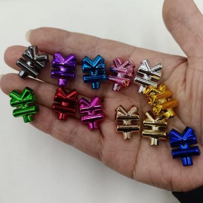 0.29元一个/整包卖 15*21mm镀UV金属色钱币符号 DIY手工串珠散珠串笔手机链饰品配件