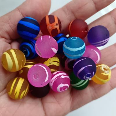0.19元一个/整包卖 16mm透磨砂手感漆拉丝圆珠 DIY手工串珠串笔手机链饰品配件涂鸦珠
