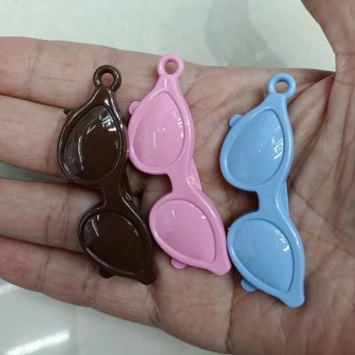 0.64元一个/整包卖 17*65mm个性吊孔烤漆眼镜 DIY手工串珠散珠挂件钥匙链饰品配件