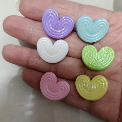 0.29元一个/整包卖 18*22mm镀UV彩奶油曲奇爱心DIY手工串珠散珠串笔手机链饰品配件