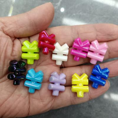 0.29元一个/整包卖 15*21mm镀UV彩贝壳钱币符号 DIY手工串珠散珠串笔手机链饰品配件