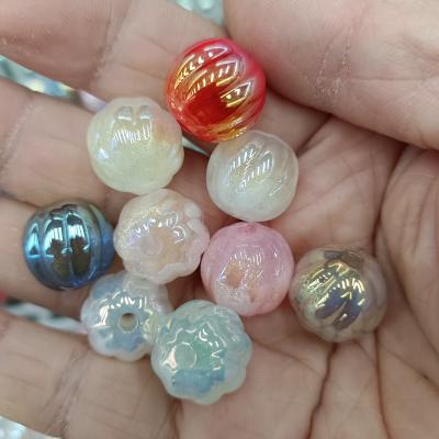 0.29元一个/整包卖 16mm夜光金粉镀UV南瓜珠 DIY手工串珠散珠串笔手链手机链饰品配件