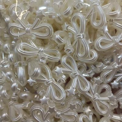 0.1元一个/整包卖 20*34mm个性珠光星星蝴蝶结 DIY手工串珠散珠串笔手机链饰品配件